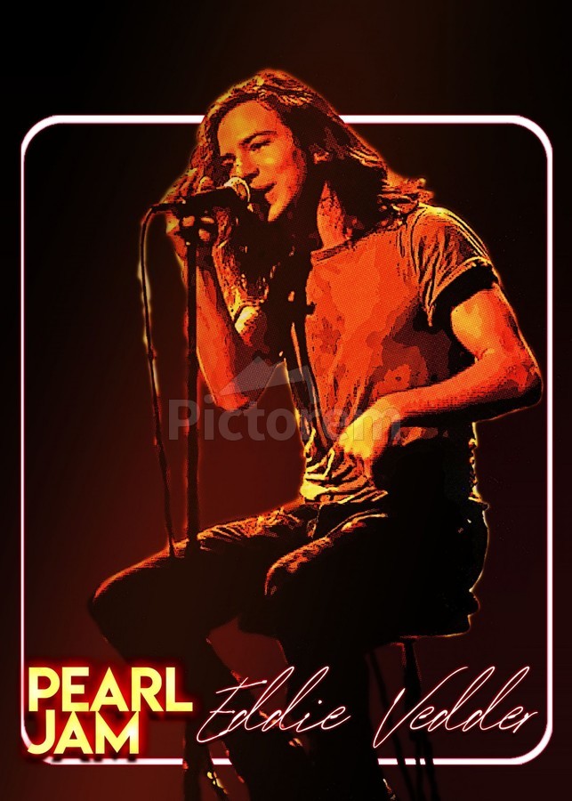 KOZIK シルクスクリーン EDDIE VEDDER pearl jam Pearl Jam Eddie Vedder by Gunawan Rb Wall Art